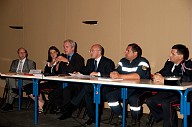 Le Président Pierre-Guy Morani à Isola, pendant l'assemblée générale de l'Union départementale présidée par le lieutenant Pierre Binaud. 