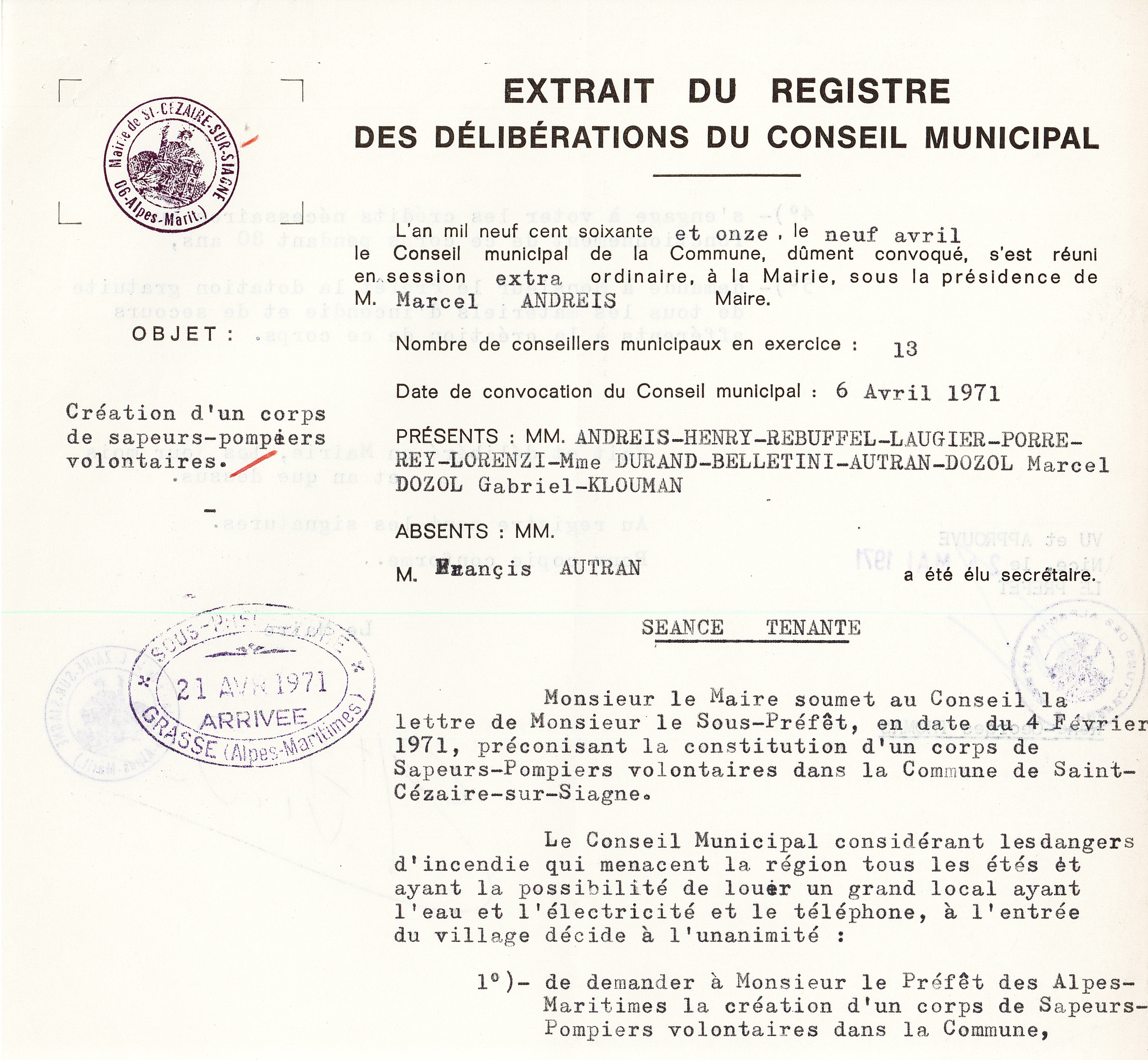 1971.04.06.1 délib CM création